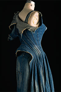 Junya Watanabe dress, repurposed denim, spring 2002, Japan, museum purchase. Photograph by William Palmer.