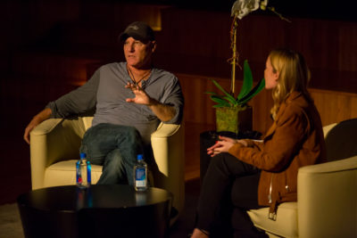 Steve Madden takes questions and discusses his career during a talk on the campus of FIT on Tuesday, April 12, 2016.