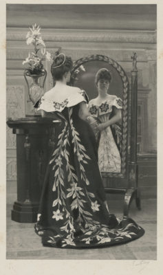 Photograph by Paul Nadar, the Countess Greffulhe wearing the  “Lily Dress” created by the House of Worth, 1896. © Nadar/Galliera/ Roger-Viollet.                                               