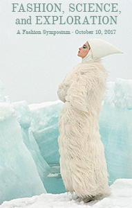 Image of model in fur coat in ice-covered landscape
