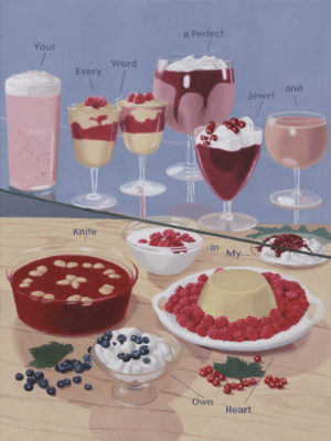 painting of jellied desserts by Julia Jacquette