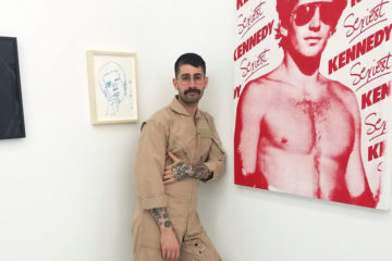 Pacifico Silano in front of his work at Rubber Factory
