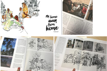 collage of photos showing Reim's work in Graphite magazine