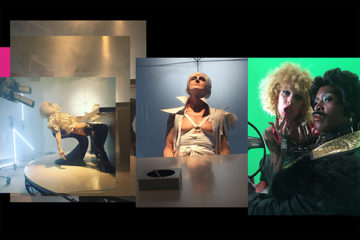 triptych of stills from Hustlers & Empires