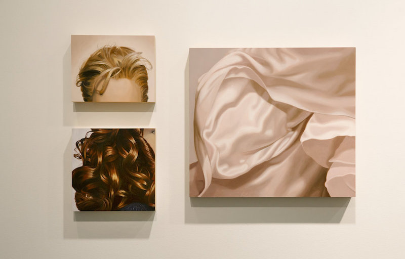 "Glossy Suite (Forehead, Red Brown Curls, Pink Chiffon)" by Julia Jacquette, Fine Arts Department