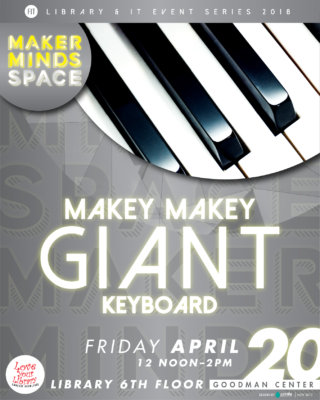 flyer for Maker Minds giant keyboard event