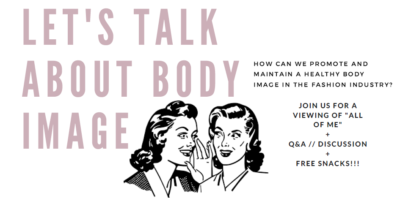 flyer for event featuring vintage clip art of women whispering behind hands