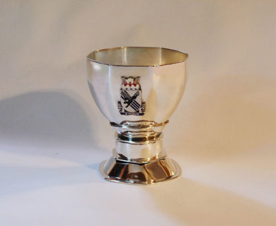 silver cup with 3rd Brigade crest