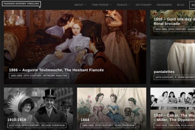 homepage of FIT Fashion History Timeline