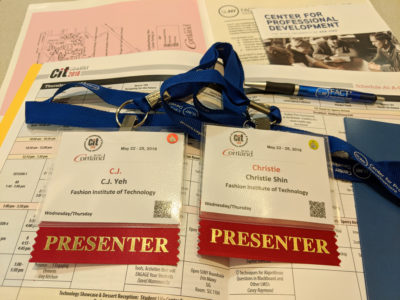 professors' Shin and Yeh's presenter badges