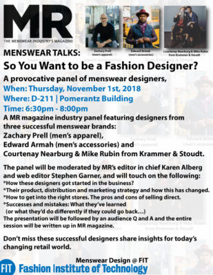 flyer for MR Magazine Menswear Talk