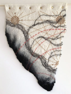 Ruth Jeyaveeran's embroidered art, Tributaries