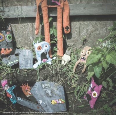 dolls and toys marking a burial site