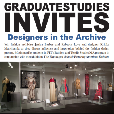 flyer for Graduate Studies Invites Designers in the Archive event