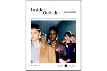 cover of Insider/Outsider briefing with picture of runway models