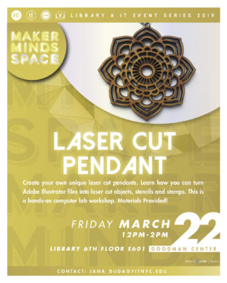 flyer for laser cut pendant workshop
