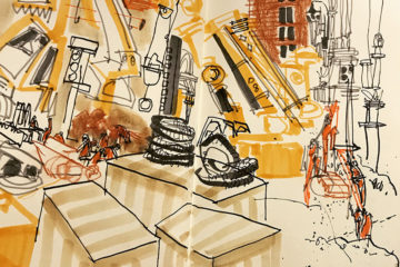 sketches of construction by Melanie Reim