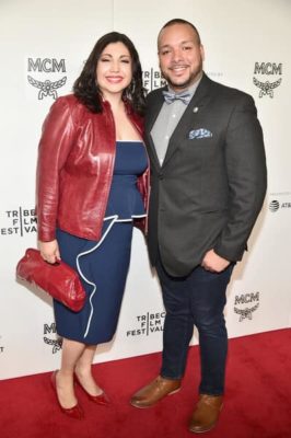 Elena Romero and guest on the Tribeca Film Festival red carpet
