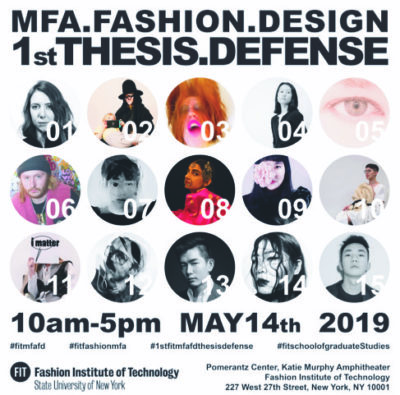 Fashion Design MFA thesis presentations flyer