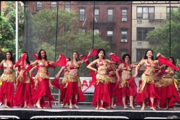 Still from video of Beeman's Dancing Rubies performing at Dancefest in 2017.