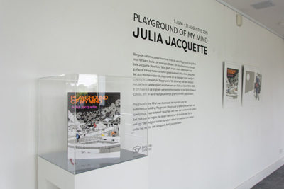 Gallery view with Jacquette's book and wall text