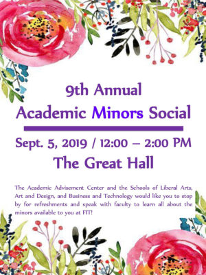 flyer for Academic Minors Social