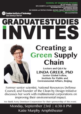 flyer for Grad Studies event with Linda Greer