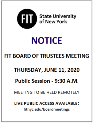 flyer for Board of Trustees meeting