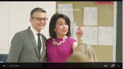 Randy Fenoli and Dr. Joyce F. Brown in an FIT classroom