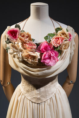 dress with roses on the front