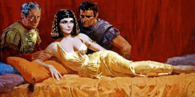 Image from movie poster for 1963 film Cleopatra starring Elizabeth Taylor