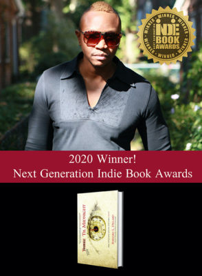 photo of Bernard Dillard and cover of his book with image of the Indie Book Award logo