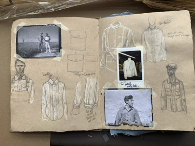 Sketches and photo showing Cody Cannon's work and inspirations