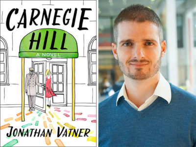 cover of Carnegie Hill and photo of Jonathan Vatner