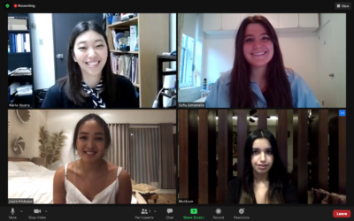 Screenshot of four women on videoconference