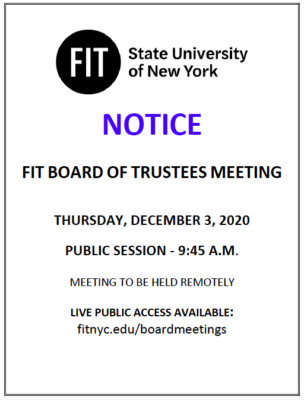 Board of Trustees meeting flyer