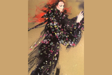 fashion illustration of woman with red hair