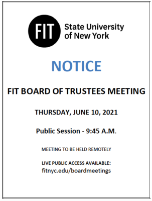 flyer for the Board of Trustees meeting