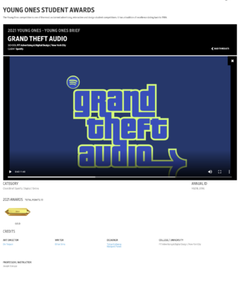 Blue Grand Theft Audio logo on blue background