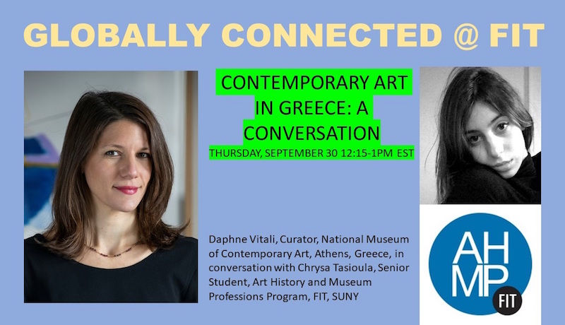 flyer for Globally Connected Contemporary Art in Greece program