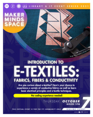 flyer for MakerMinds e-textiles event