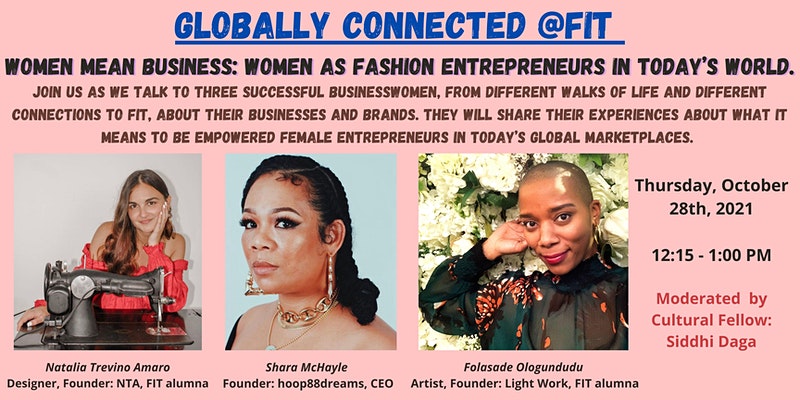 flyer for Globally Connected Women Fashion Entrepreneurs event