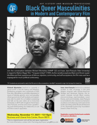 flyer for Black Queer Masculinities event