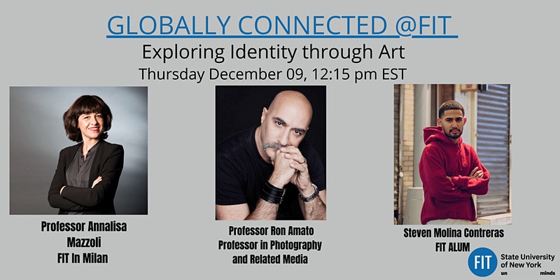 flyer for Globally Connected event with photos of Mazzoli, Amato and Contreras