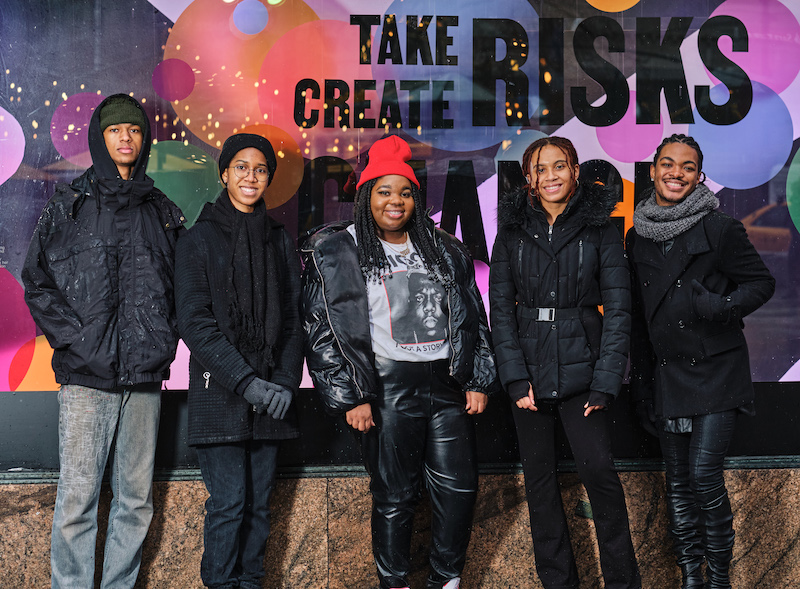 student designers of Black History Month themed Macy's store windows