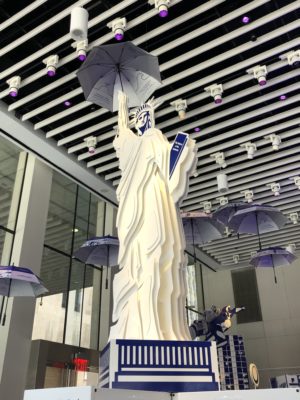 Statue of Liberty with umbrella