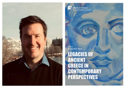 Alexander Nagel and a cover of "Legacies of Ancient Greece in Contemporary Perspectives."