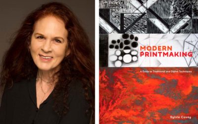 Sylvie Covey and cover of Modern Printmaking book