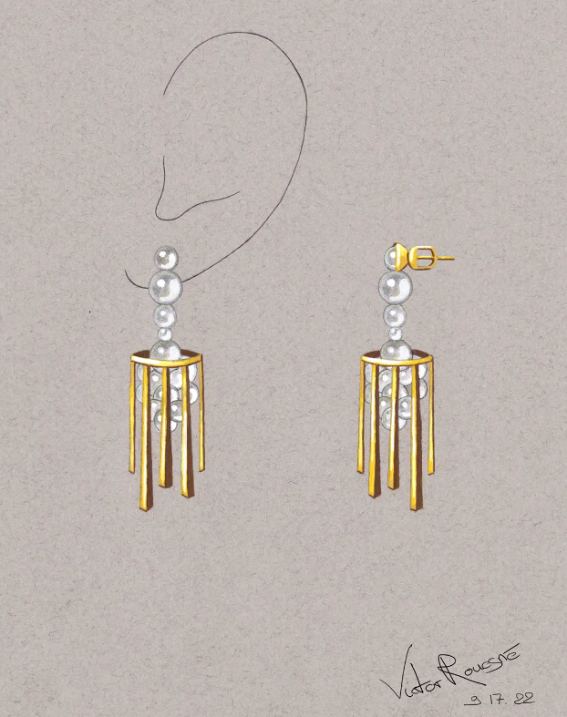 drawing of earrings