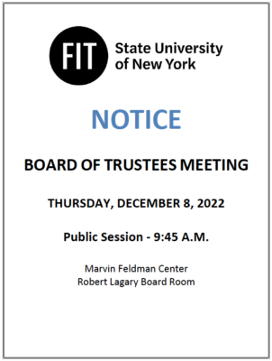 flyer for Dec 8 board of trustees meeting